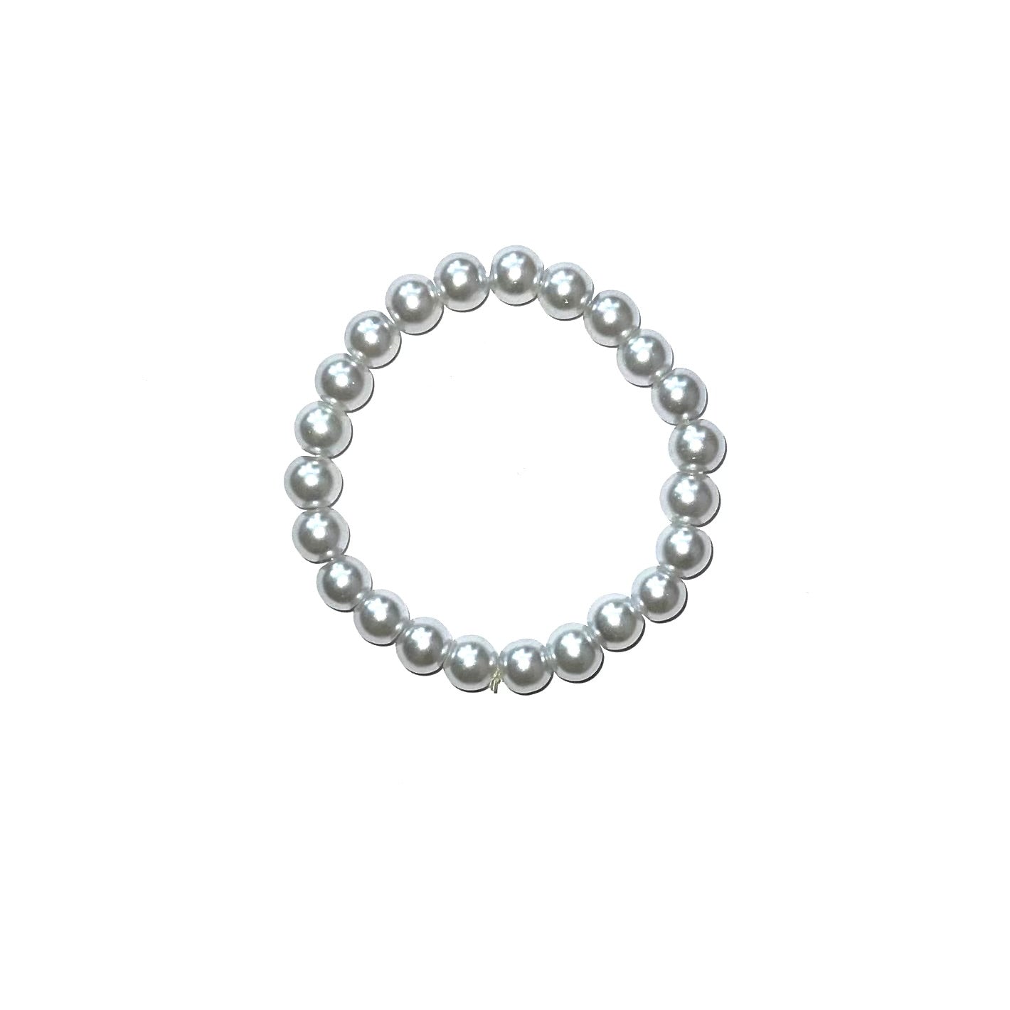 White Glass Pearl Bracelet